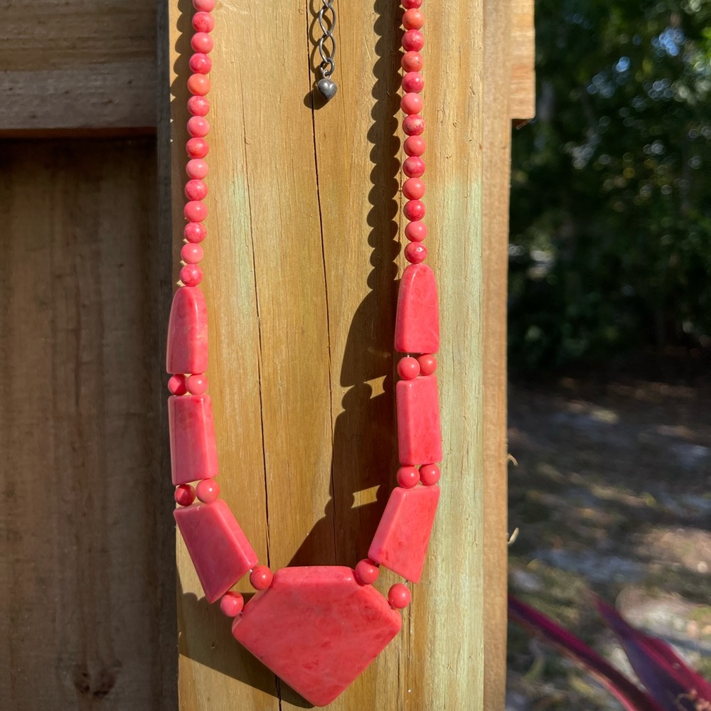 Jay King Orange Branch Coral Necklace